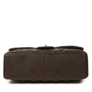 Authentieke Tweedehands Chanel Chocolate Brown Jumbo Classic Single Flap Bag juiste prijs veilig online shoppen luxe merken webshop winkelen Antwerpen België mode fashion
