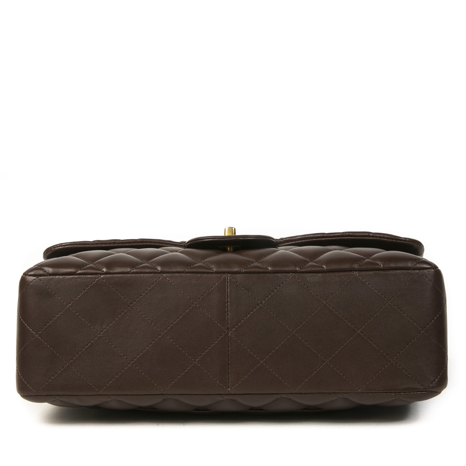 Authentieke Tweedehands Chanel Chocolate Brown Jumbo Classic Single Flap Bag juiste prijs veilig online shoppen luxe merken webshop winkelen Antwerpen België mode fashion