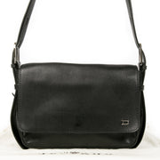 Delvaux Black Leather Silver D Crossbody Bag