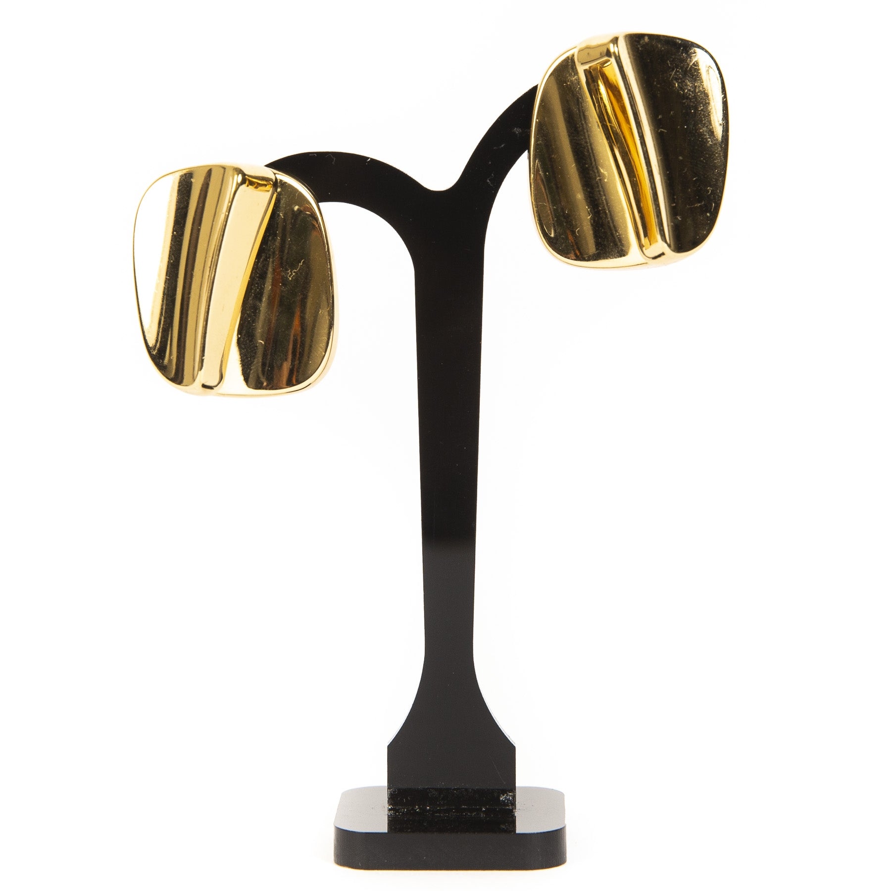 koop online tegen de beste prijs Christian Dior Demi-Hoop Gold Clip Earrings