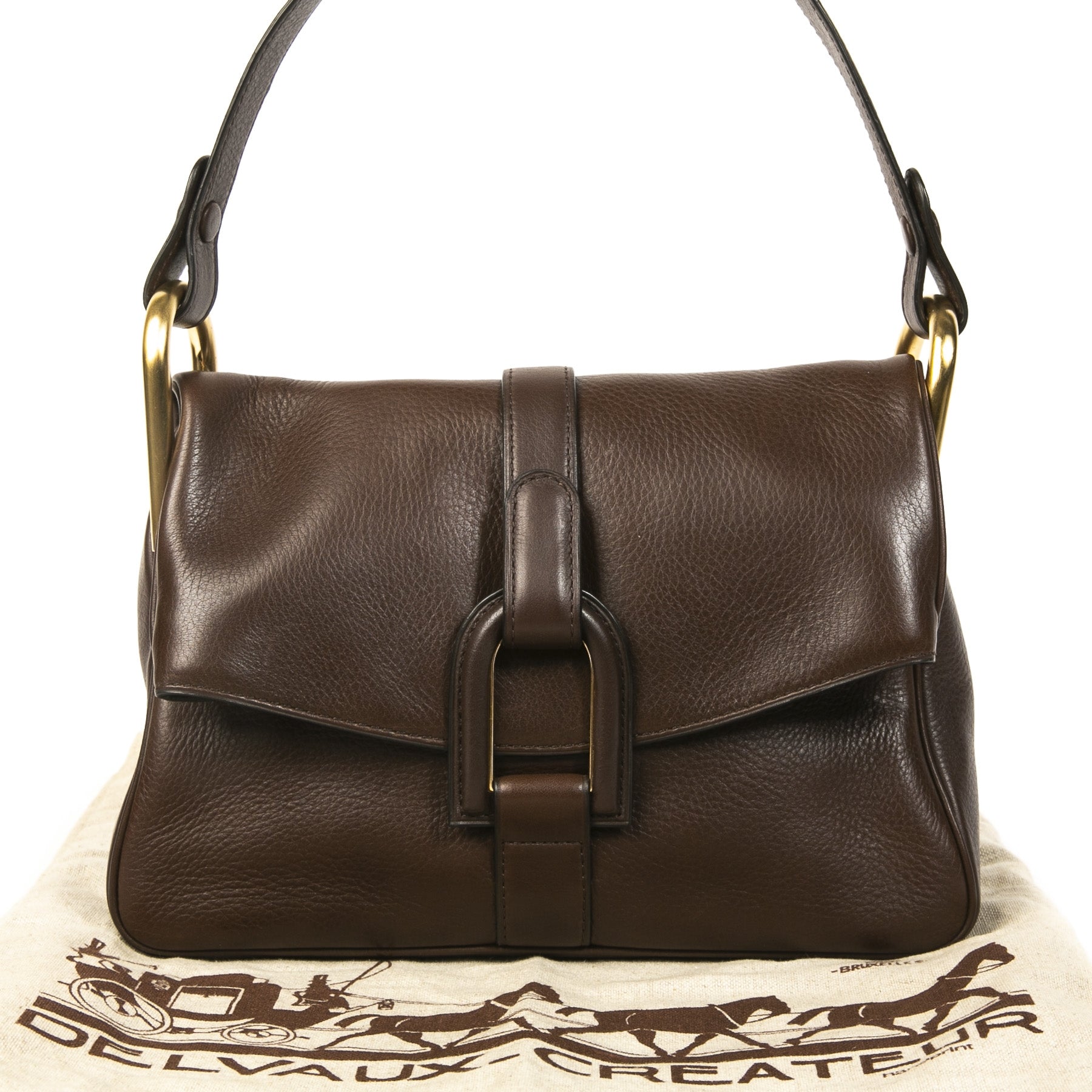 Delvaux Chestnut Brown Polo Givry Shoulder Bag