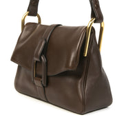 Delvaux Chestnut Brown Polo Givry Shoulder Bag for sale online at Labellov secondhand luxury