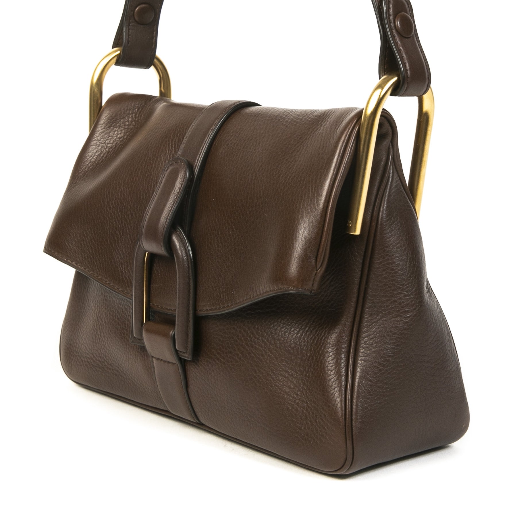 Delvaux Chestnut Brown Polo Givry Shoulder Bag for sale online at Labellov secondhand luxury