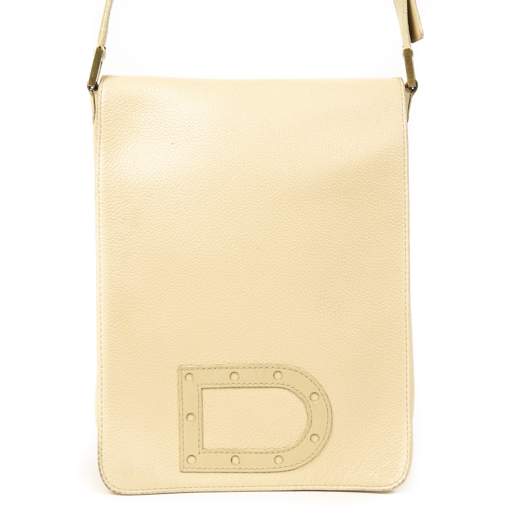 Delvaux Cream Le Louise Baudrier Leather Bag te koop bij Labellov tweedehands luxe