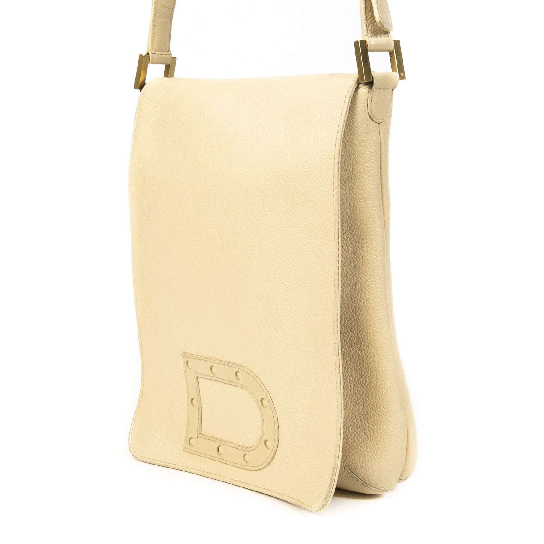 Bent u op zoek naar een authentieke tweedehandse vintage designer Delvaux Cream Le Louise Baudrier Leather Bag?