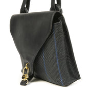 We buy and sell your authentic Delvaux Dark Blue Striped Toile de Cuir Bag