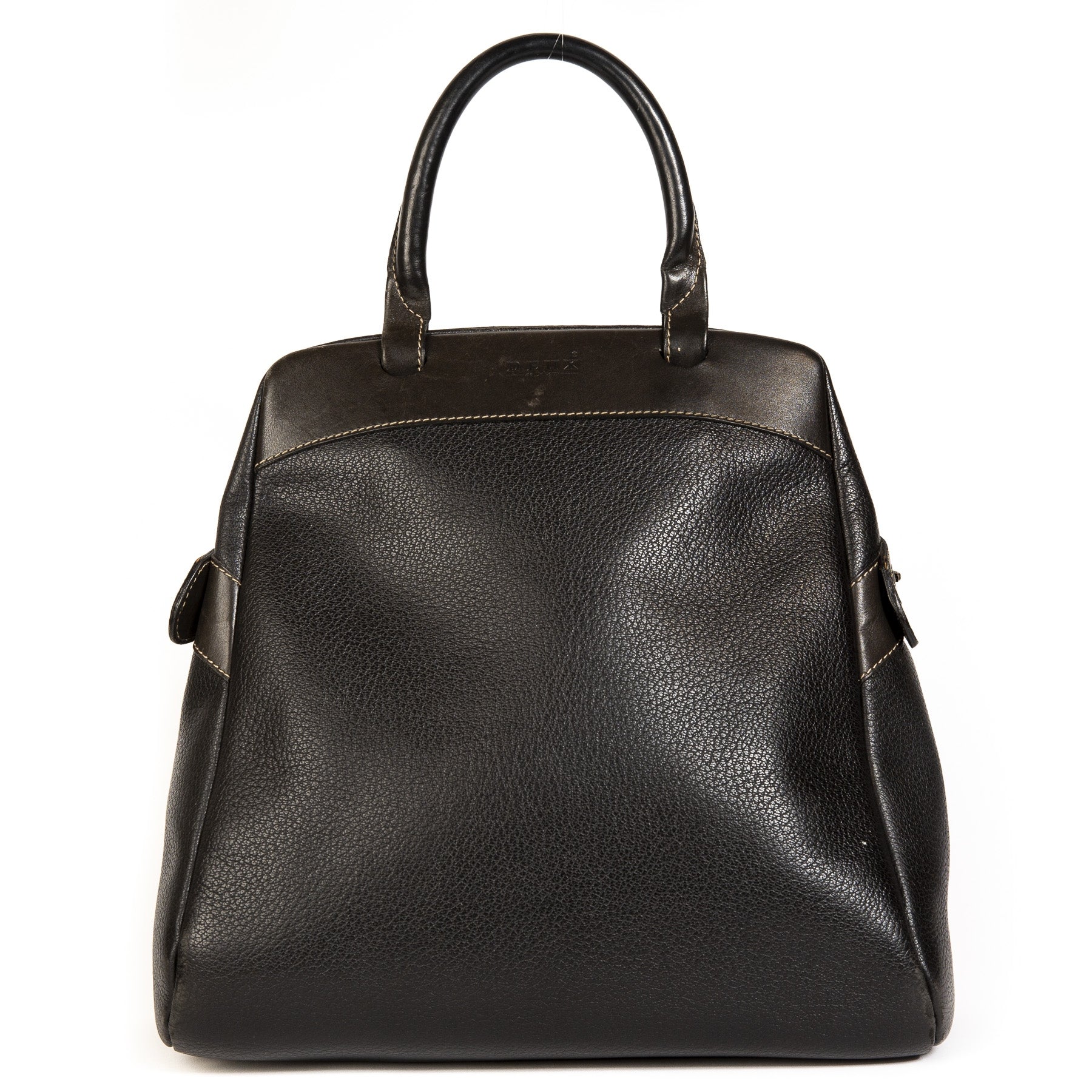 Deux De Delvaux Black Top Handle Bag