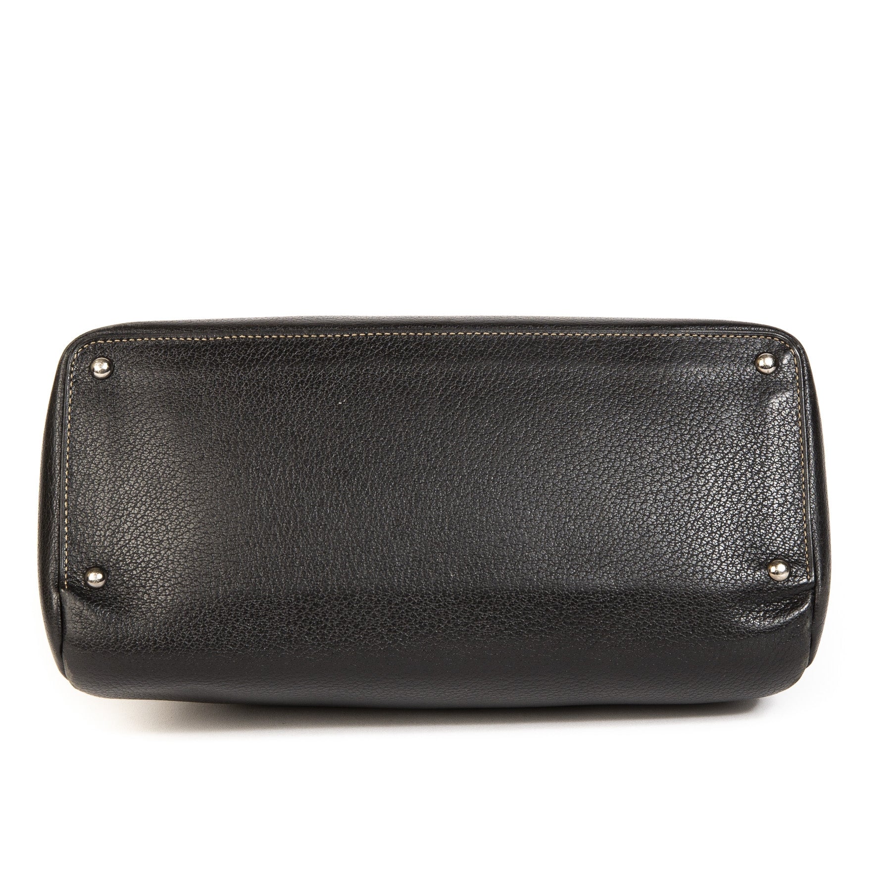 Deux De Delvaux Black Top Handle Bag