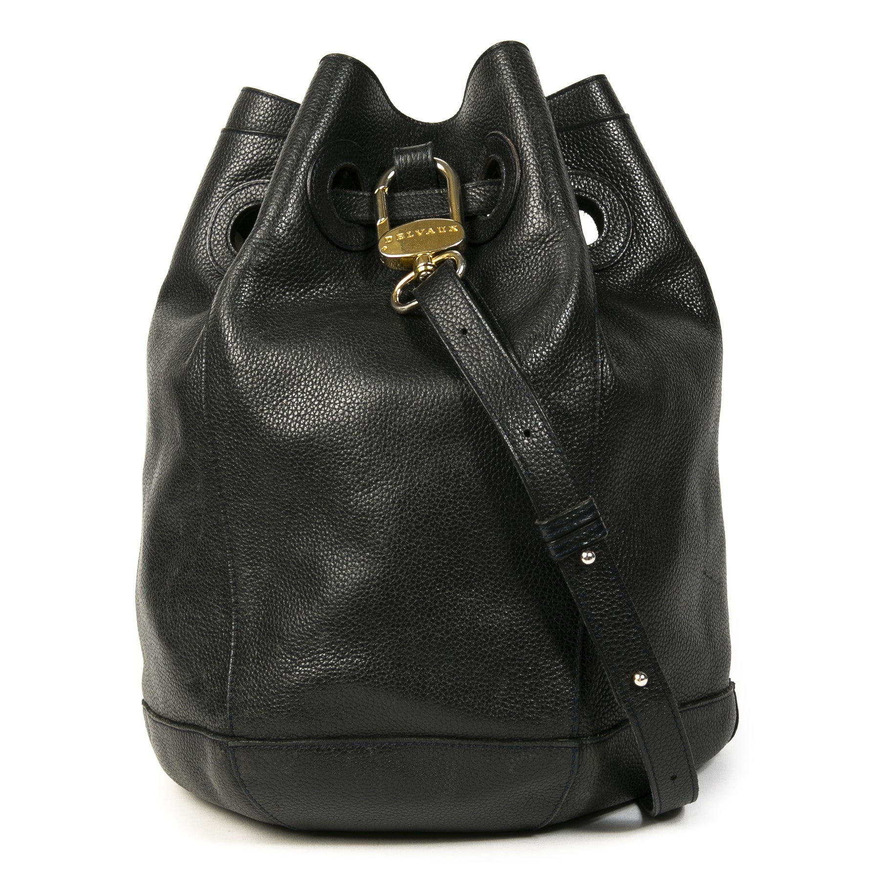 Delvaux Blue Bucket Bag