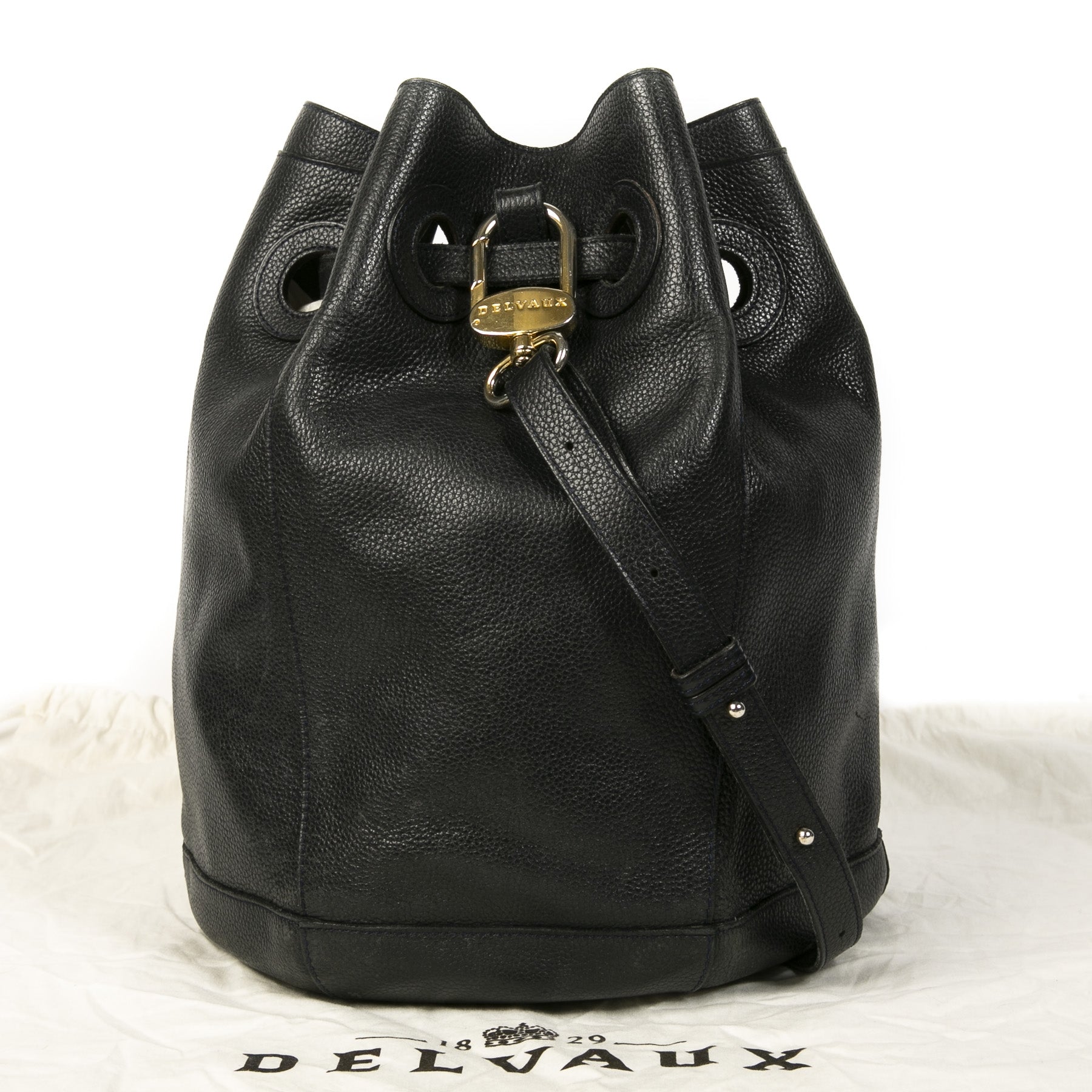 Delvaux Blue Bucket Bag