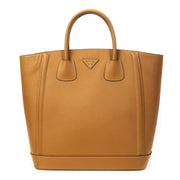 Authentieke Tweedehands Prada Cognac Leather Top Handle Tote Bag juiste prijs veilig online shoppen luxe merken webshop winkelen Antwerpen België mode fashion