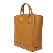 Authentieke Tweedehands Prada Cognac Leather Top Handle Tote Bag juiste prijs veilig online shoppen luxe merken webshop winkelen Antwerpen België mode fashion