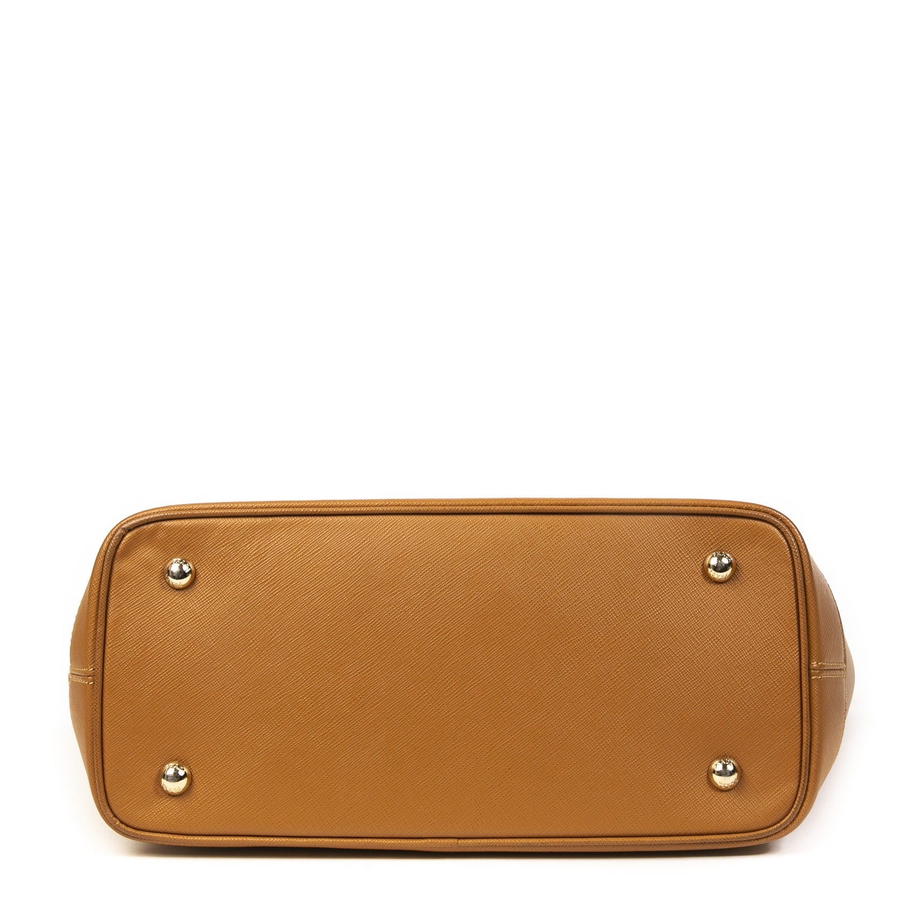 Authentieke Tweedehands Prada Cognac Leather Top Handle Tote Bag juiste prijs veilig online shoppen luxe merken webshop winkelen Antwerpen België mode fashion
