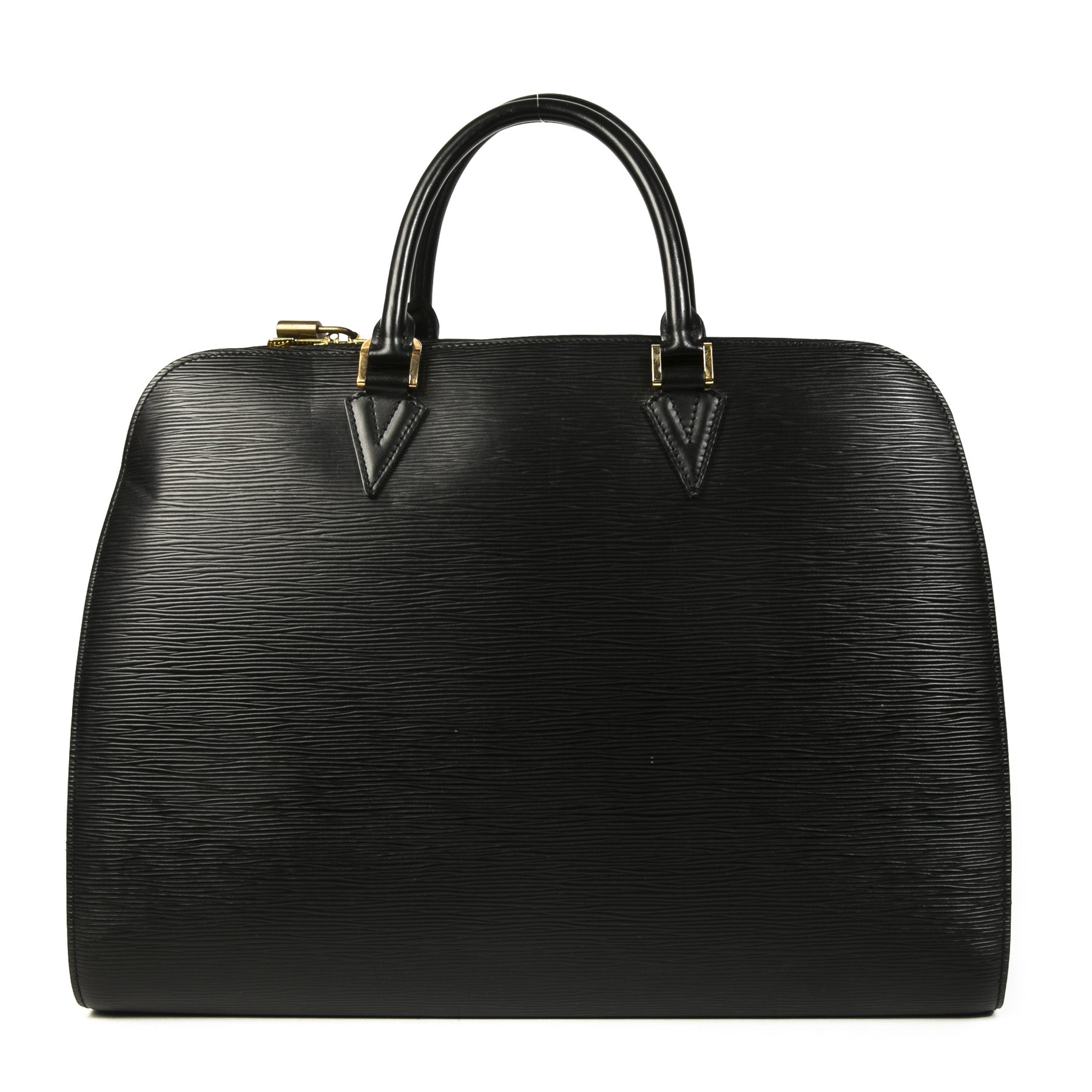 Authentieke tweedehands vintage Louis Vuitton Black Epi Top Handle Bag koop online webshop LabelLOV