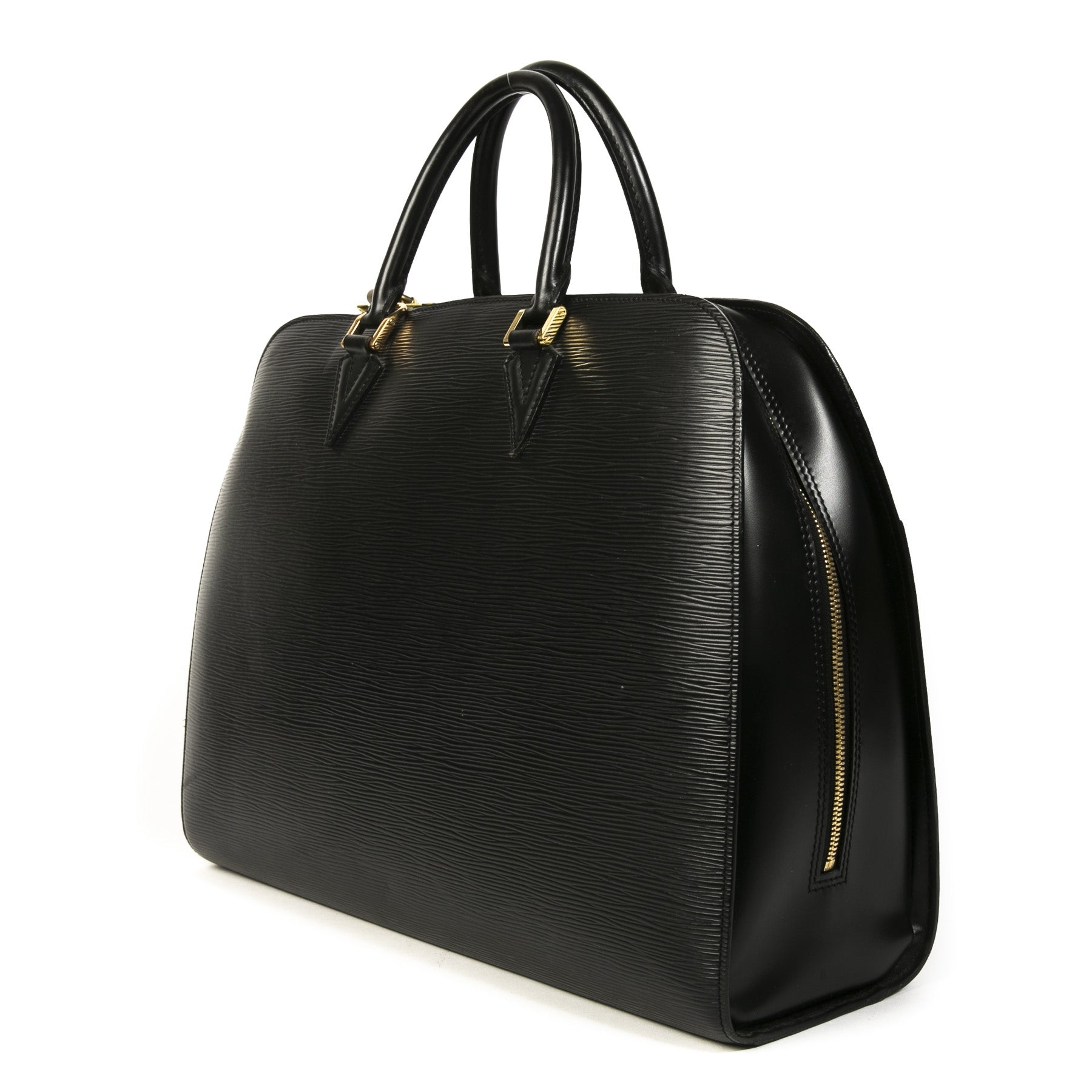 Authentic second-hand vintage Louis Vuitton Black Epi Top Handle Bag buy online weshop LabelLOV