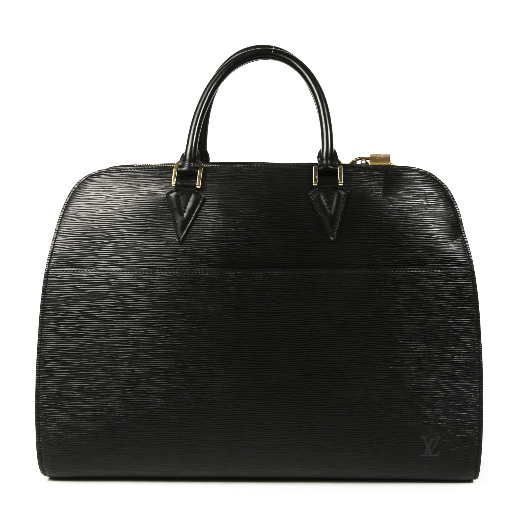 Authentic second-hand vintage Louis Vuitton Black Epi Top Handle Bag buy online weshop LabelLOV