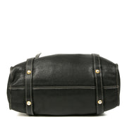 Authentieke Tweedehands Miu Miu Black Leather Drawstring Shoulder Bag juiste prijs veilig online shoppen luxe merken webshop winkelen Antwerpen België mode fashion