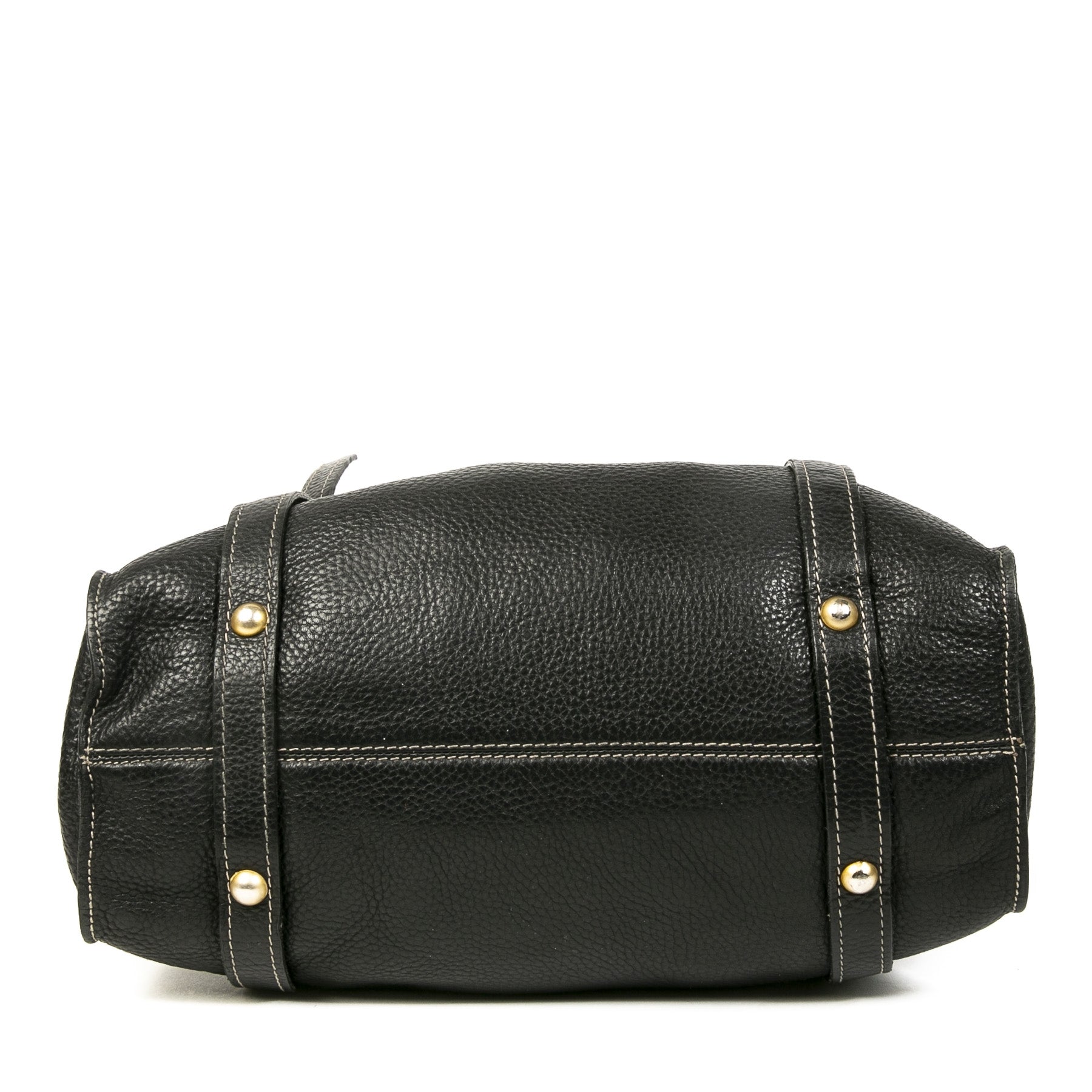 Authentieke Tweedehands Miu Miu Black Leather Drawstring Shoulder Bag juiste prijs veilig online shoppen luxe merken webshop winkelen Antwerpen België mode fashion