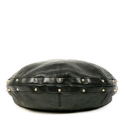 Authentieke Tweedehands Gucci Black Monogram Leather Studded Hobo Shoulder Bag juiste prijs veilig online shoppen luxe merken webshop winkelen Antwerpen België mode fashion