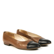 Authentieke Tweedehands Chanel Brown Ballet Flats juiste prijs veilig online shoppen luxe merken webshop winkelen Antwerpen België mode fashion
