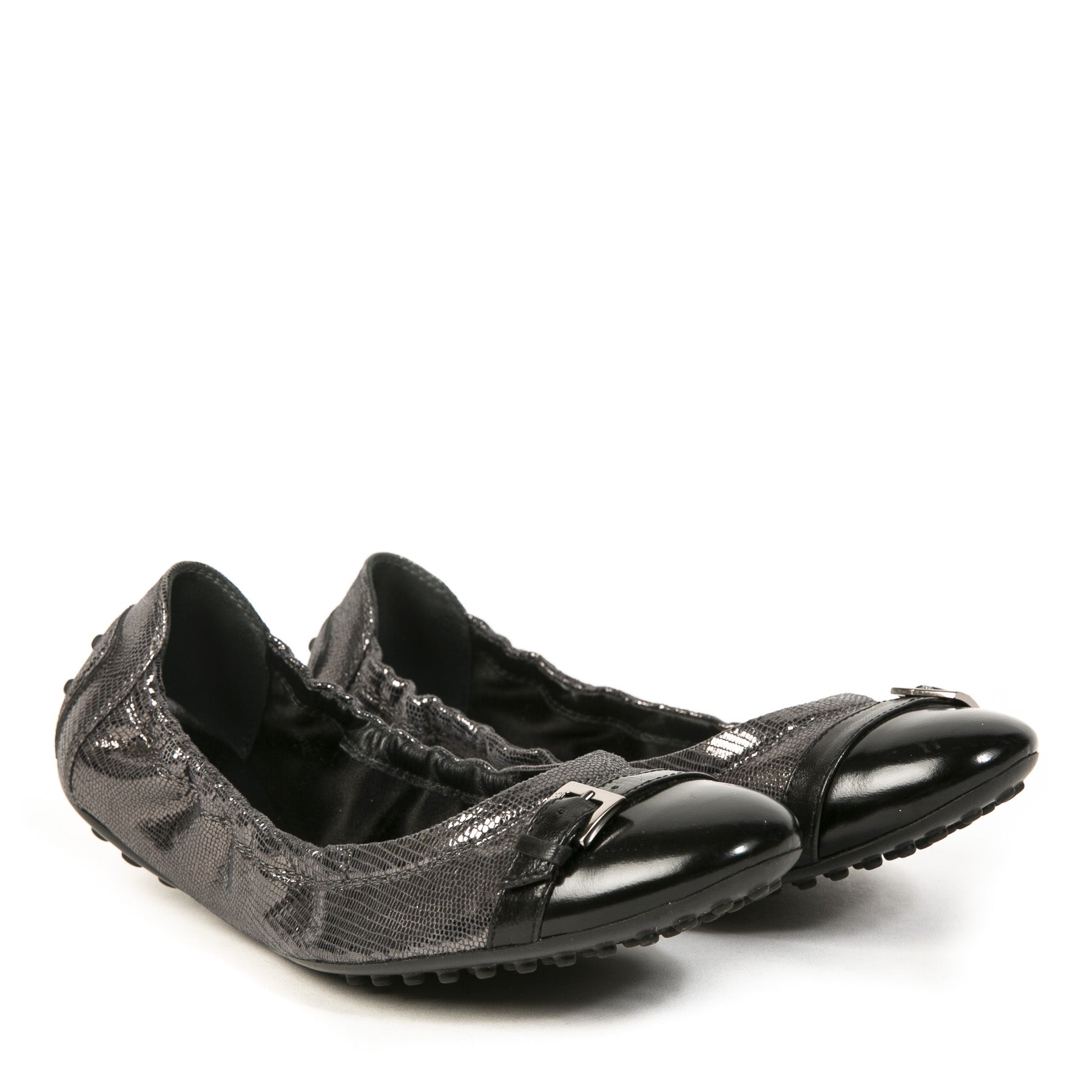Ballerines Tod's en cuir argent métallisé - Taille 36