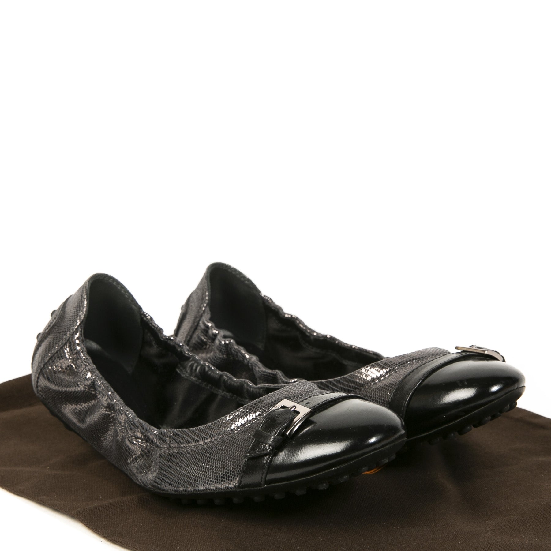 Ballerines Tod's en cuir argent métallisé - Taille 36