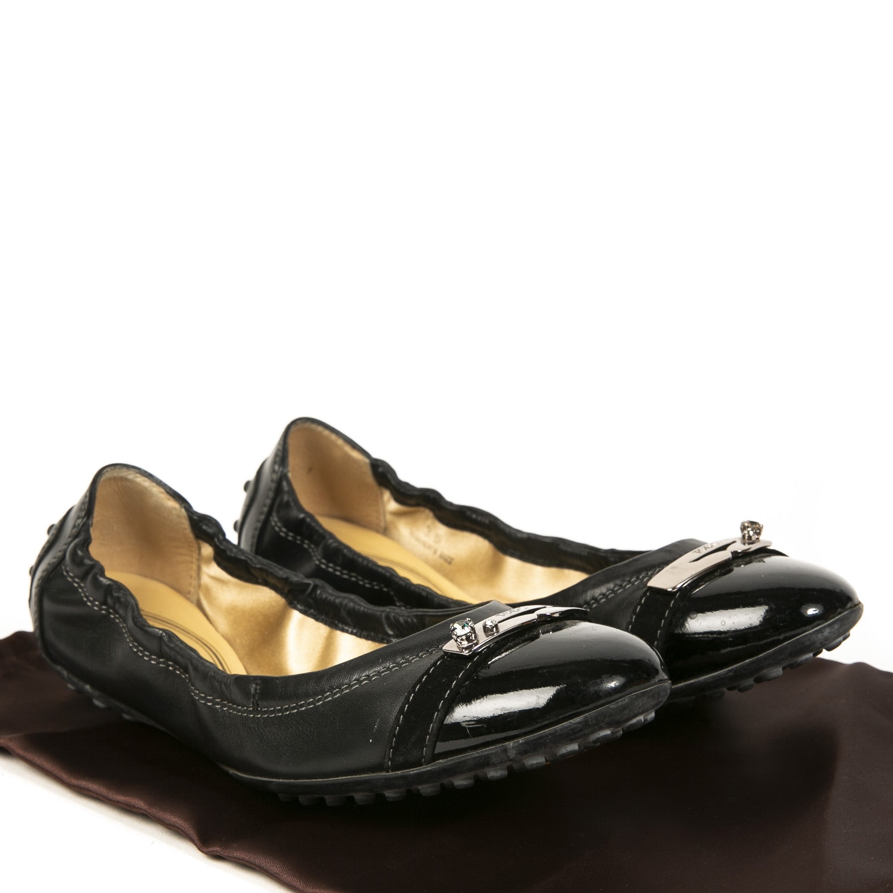 Tods Zwarte Leren Ballerina's - Maat 35
