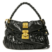 Miu Miu Black Coffer Two Way Shoulder Bag