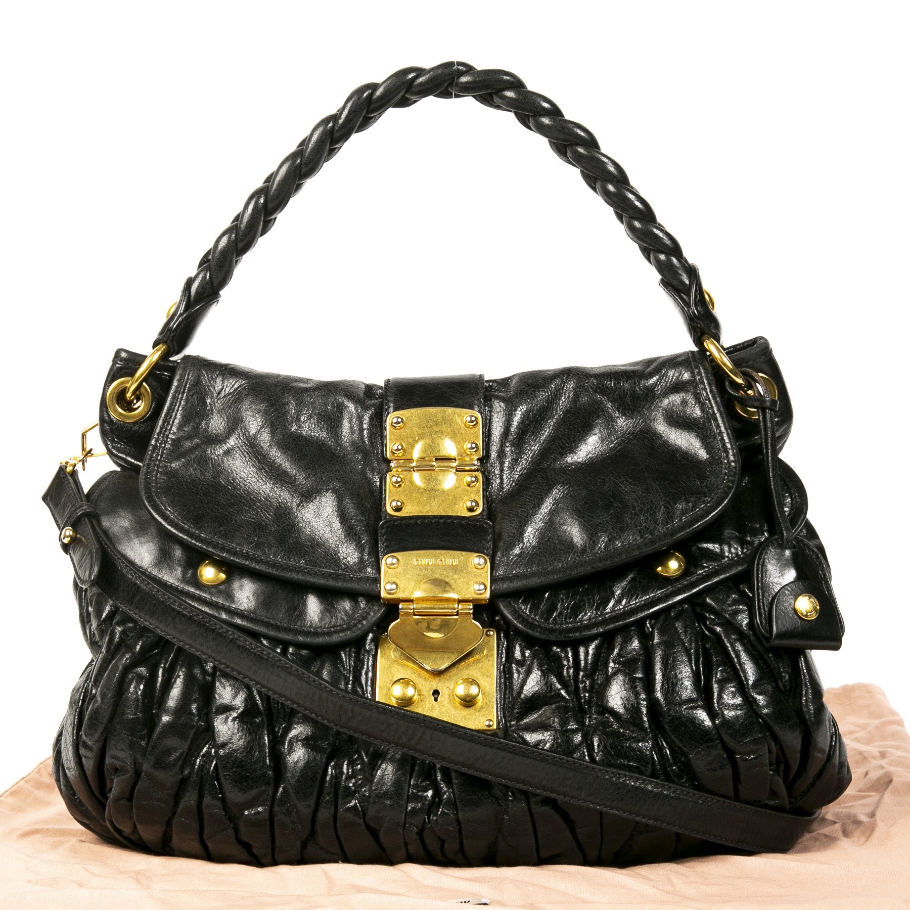Miu Miu Black Coffer Two Way Shoulder Bag – Labellov