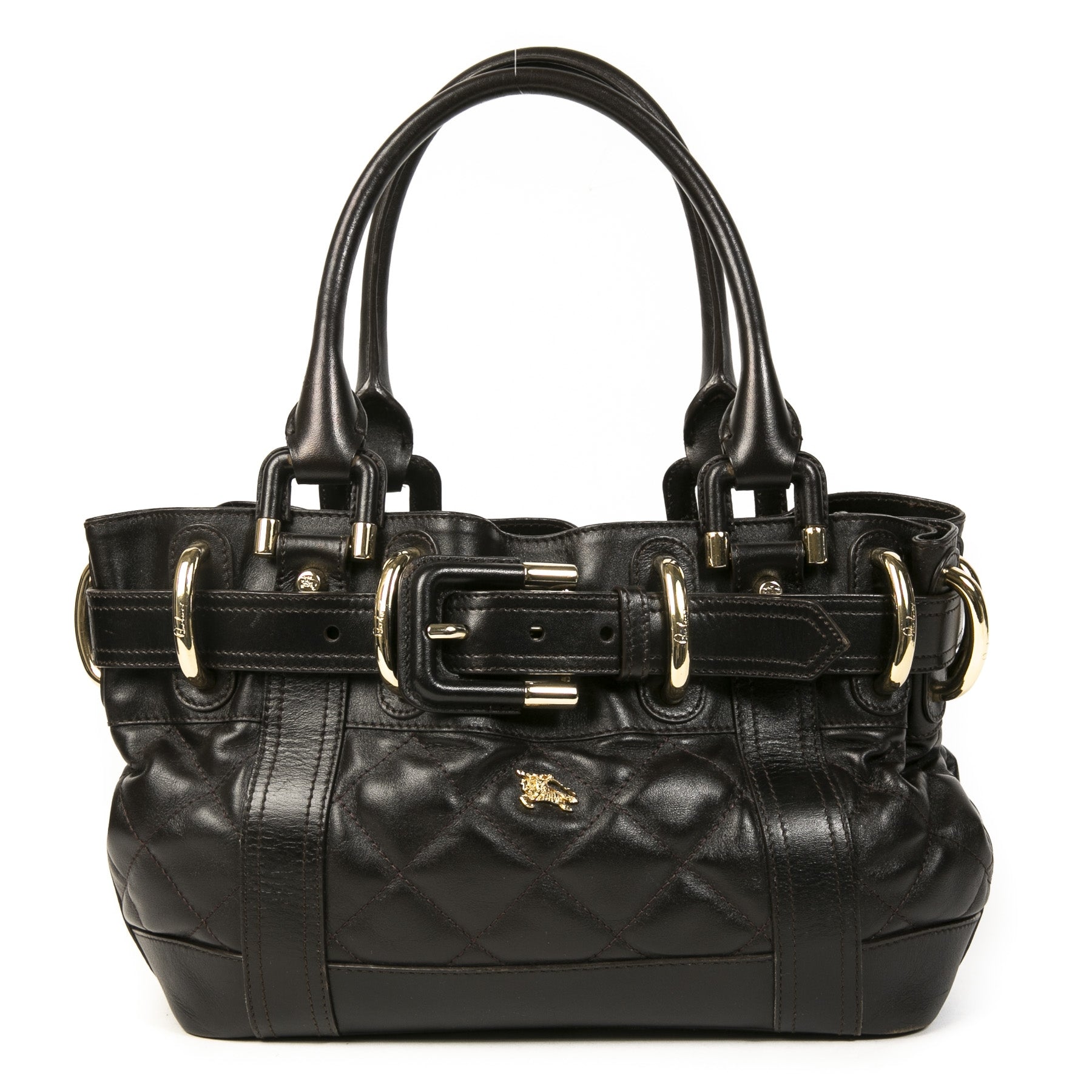 Burberry Prorsum Beaton Dark Brown Leather Shoulder Bag