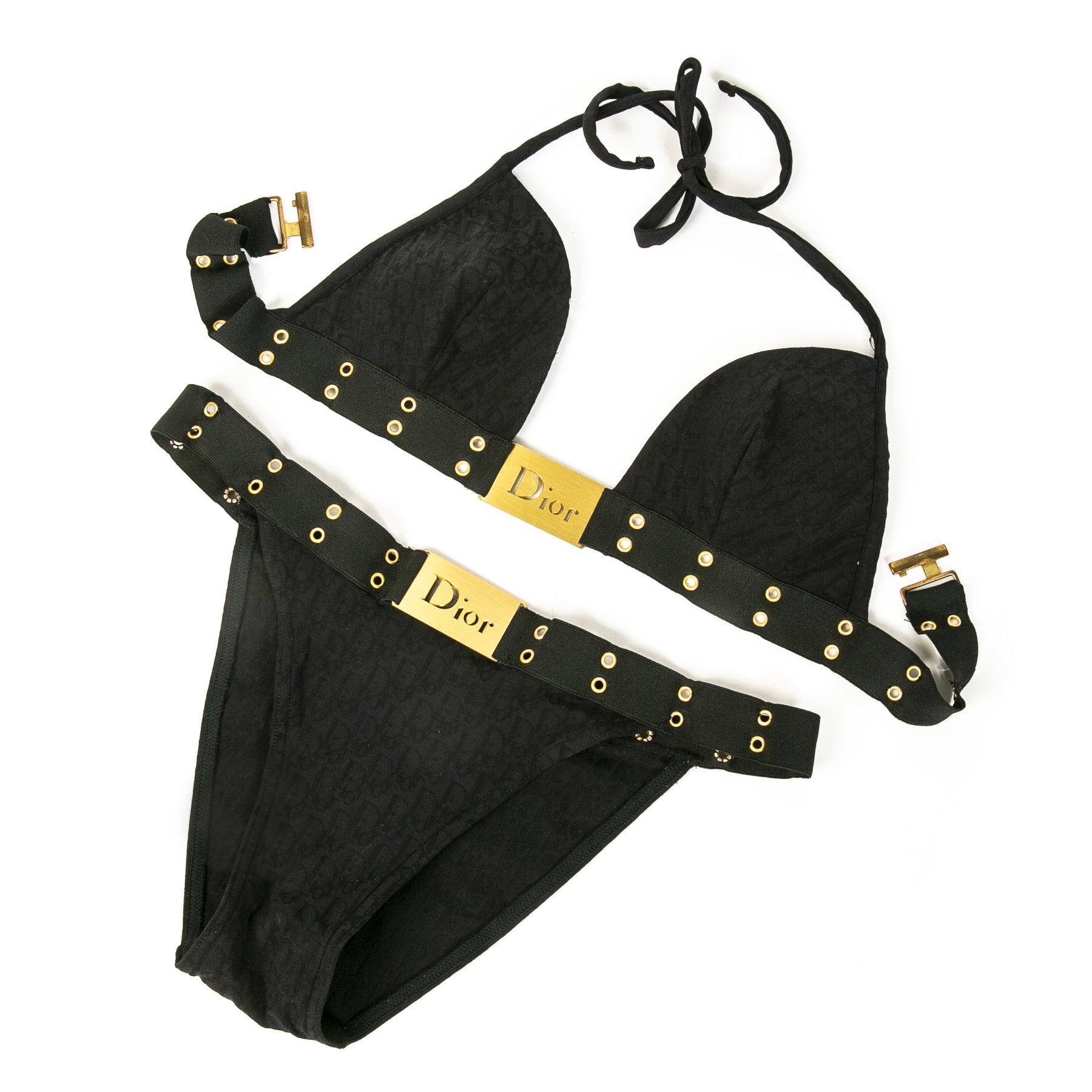 Authentic second-hand vintage Dior Black Monogram Bikini buy online webshop LabelLOV