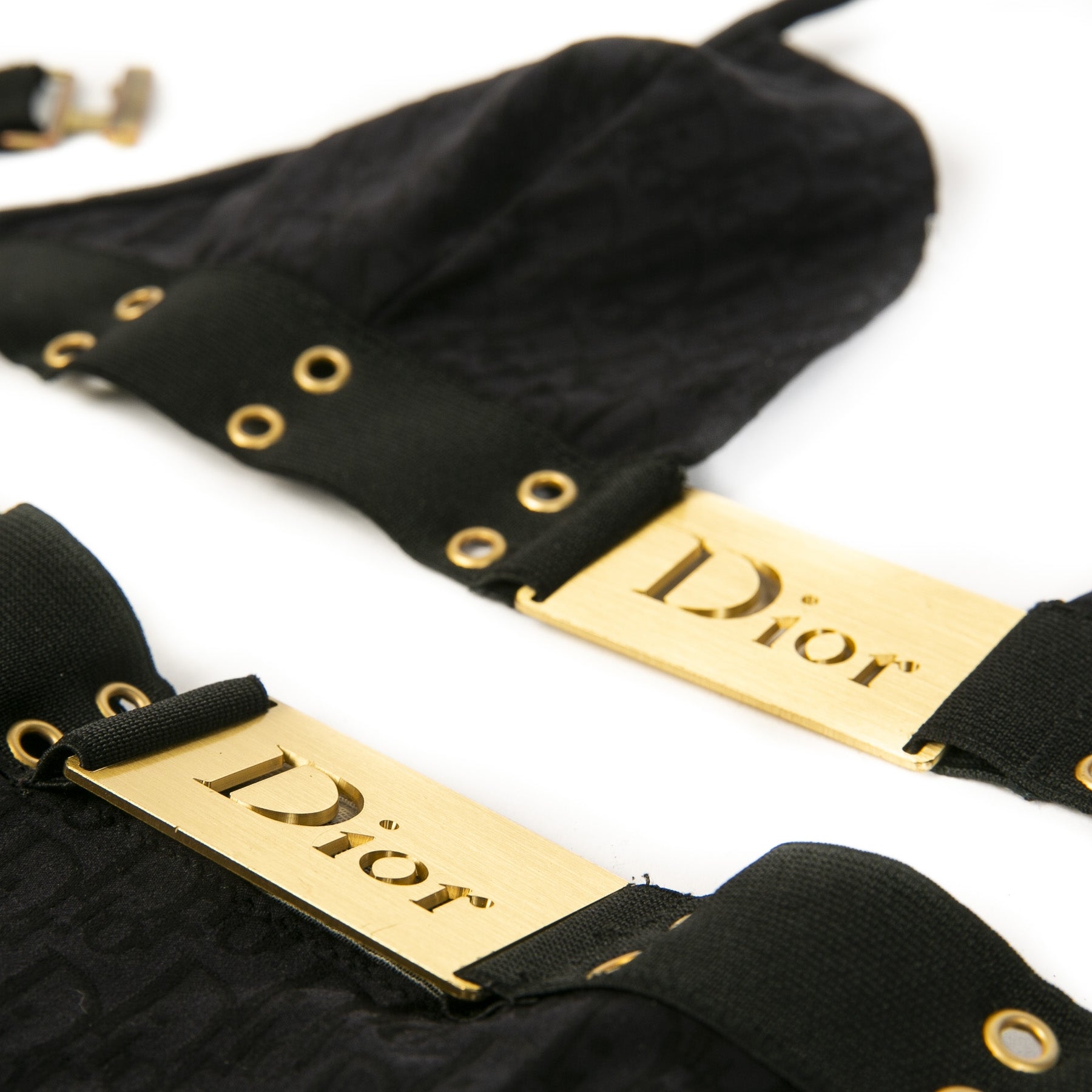 Authentieke tweedehands vintage Dior Black Monogram Bikini koop online webshop LabelLOV