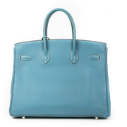 Hermès Birkin 35 Bleu Jean PHW pour le meilleur prix chez Labellov à Anvers Belgique