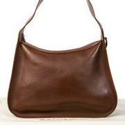 Authentieke Tweedehands Delvaux Chocolate Brown Leather Shoulder Bag juiste prijs veilig online shoppen luxe merken webshop winkelen Antwerpen België mode fashion