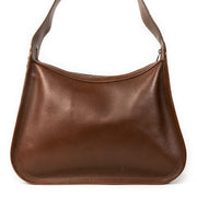 Authentieke Tweedehands Delvaux Chocolate Brown Leather Shoulder Bag juiste prijs veilig online shoppen luxe merken webshop winkelen Antwerpen België mode fashion