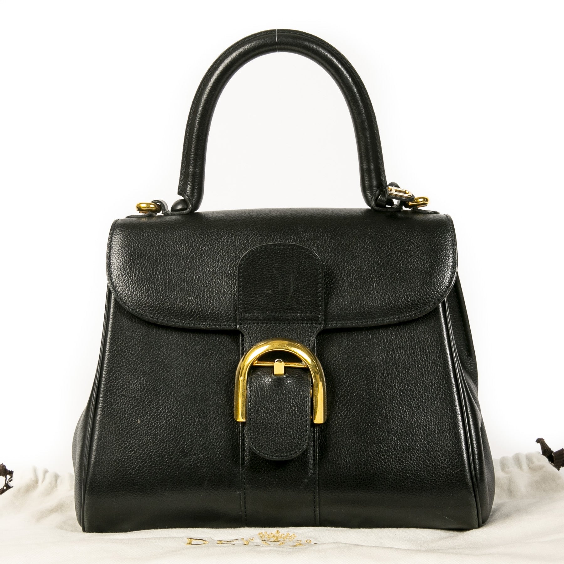 Authentic second-hand vintage Delvaux Black Brillant PM Bag at online webshop LabelLOV