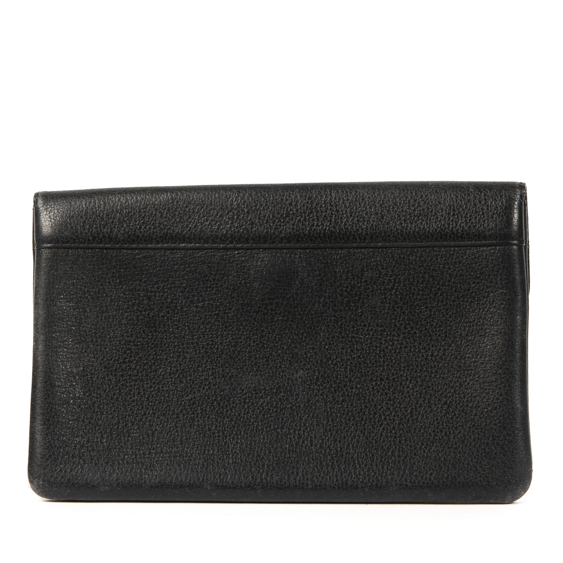 Authentieke tweedehands vintage Delvaux Blue D Wallet koop online webshop LabelLOV