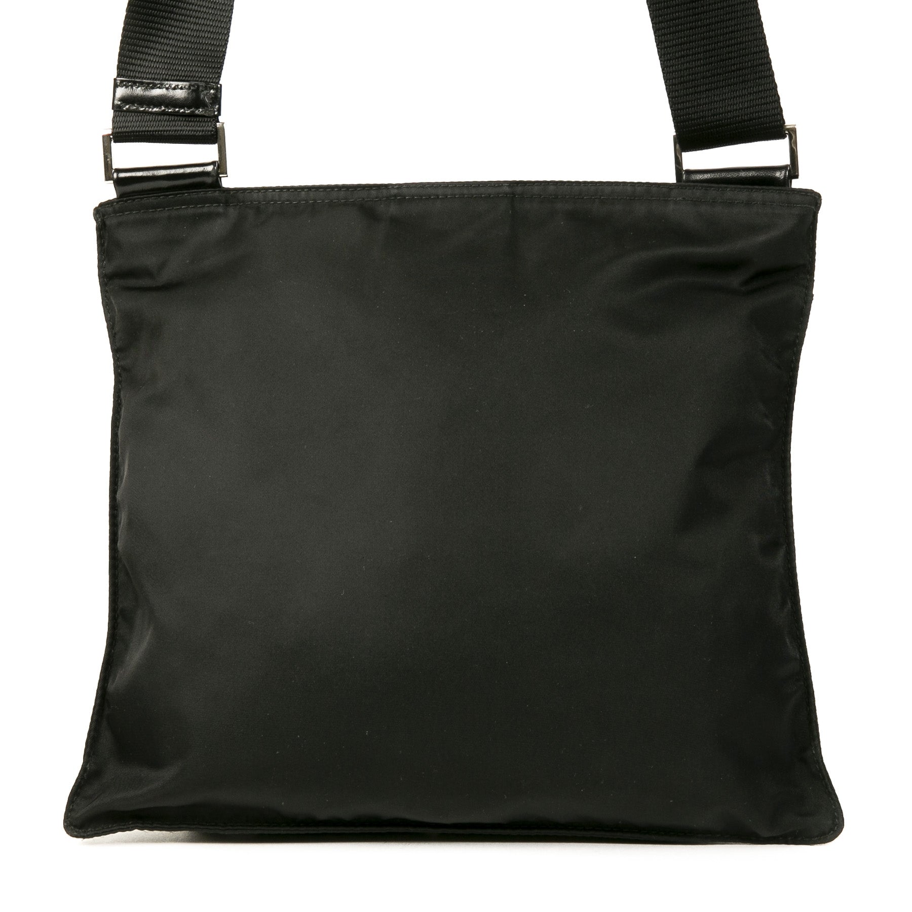 Authentic second-hand vintage Prada Black Nylon Messenger Bag buy online webshop LabelLOV