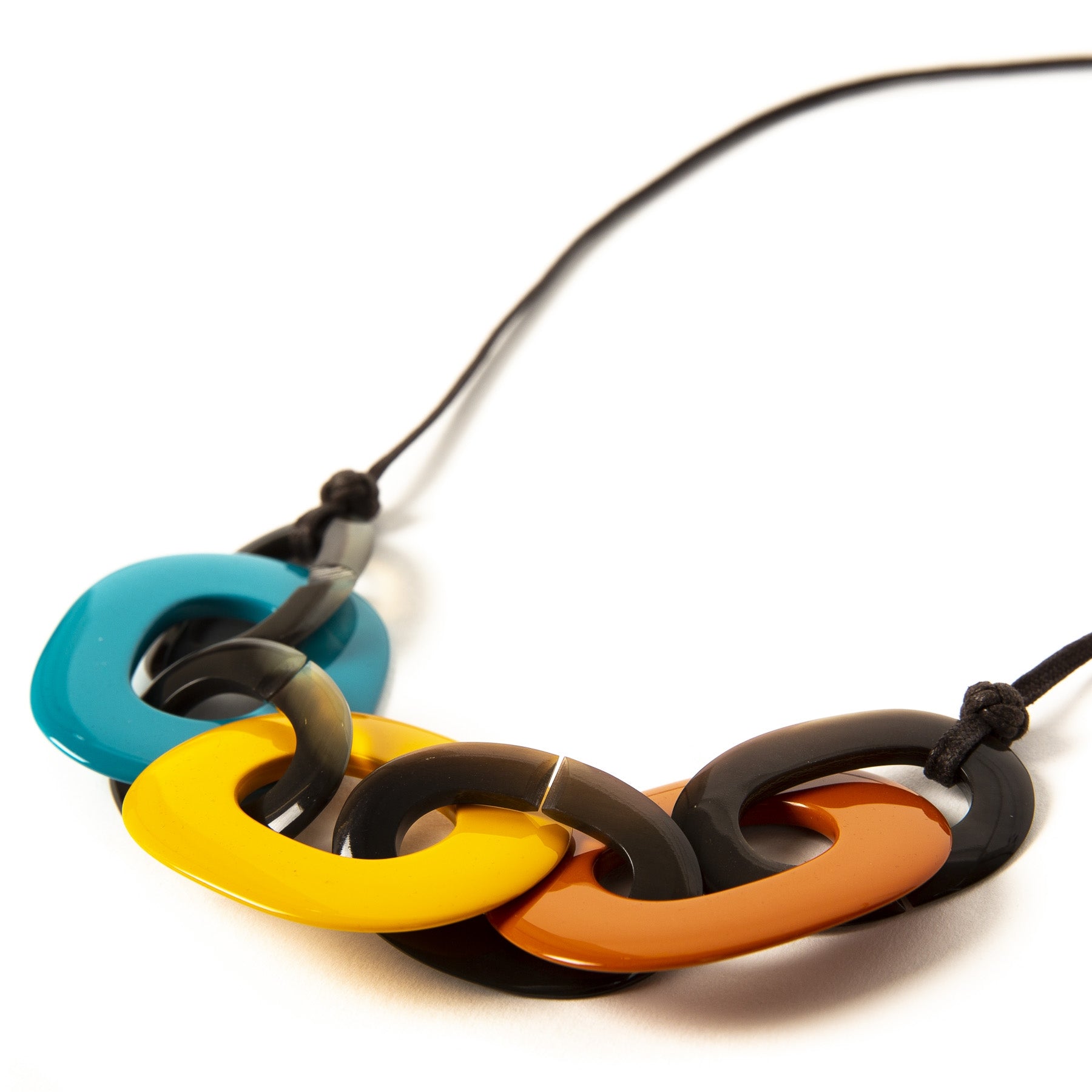 Hermès Buffalo Necklace Blue Yellow Brown Orange