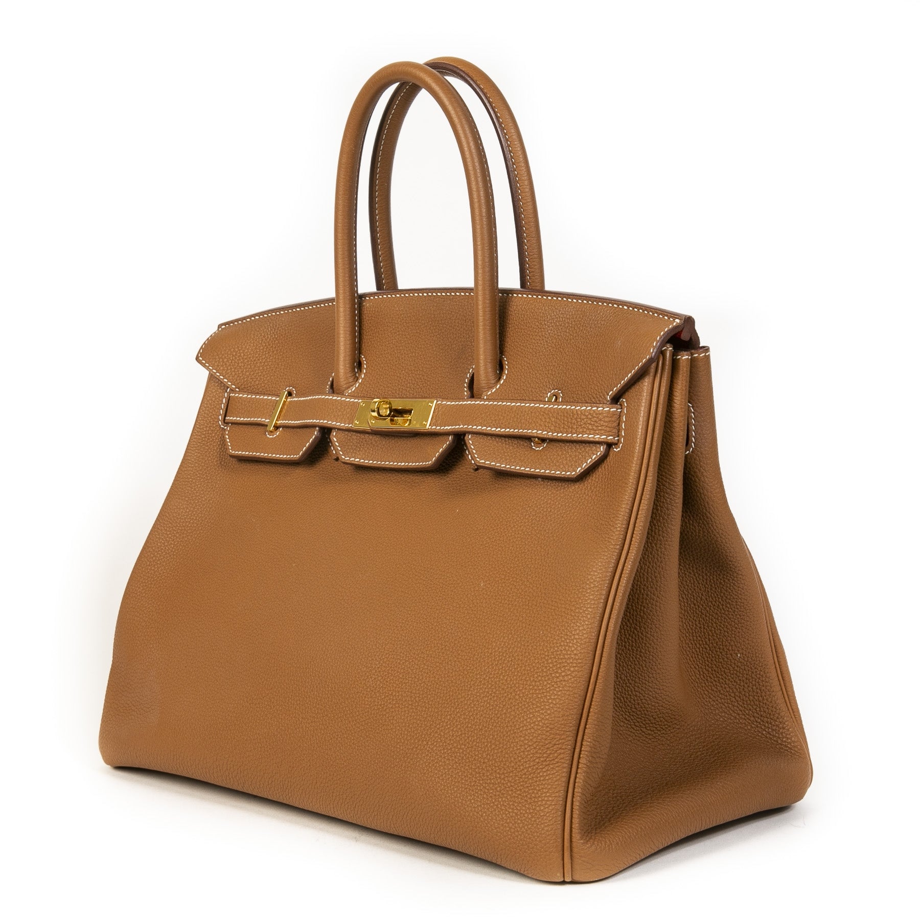 Buy and sell authntic VIP Hermès Birkin 35 Verso Gold / Geranium Togo GHW
