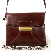 Authentique seconde main vintage Delvaux Vintage Burgundy Crossbody Bag achète en ligne webshop LabelLOV