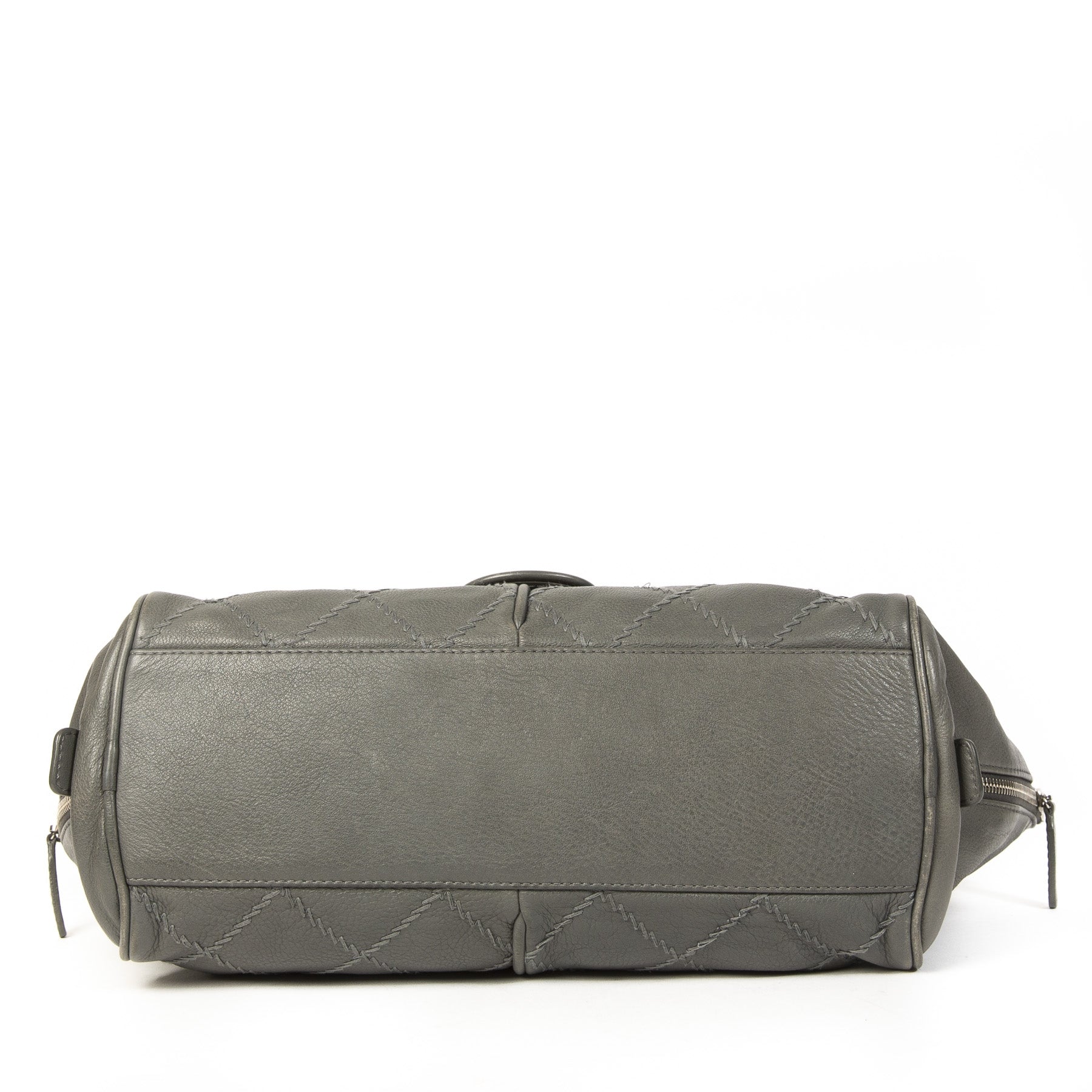 Chanel Grey Ultra Stitched Zipper Shoulder Bag