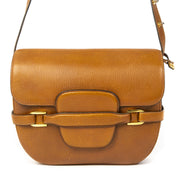 Delvaux Cognac Saddle Flap Bag