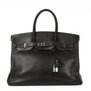 Buy 100% authentic Hermès Birkin 35 Black Chèvre Mysore PHW