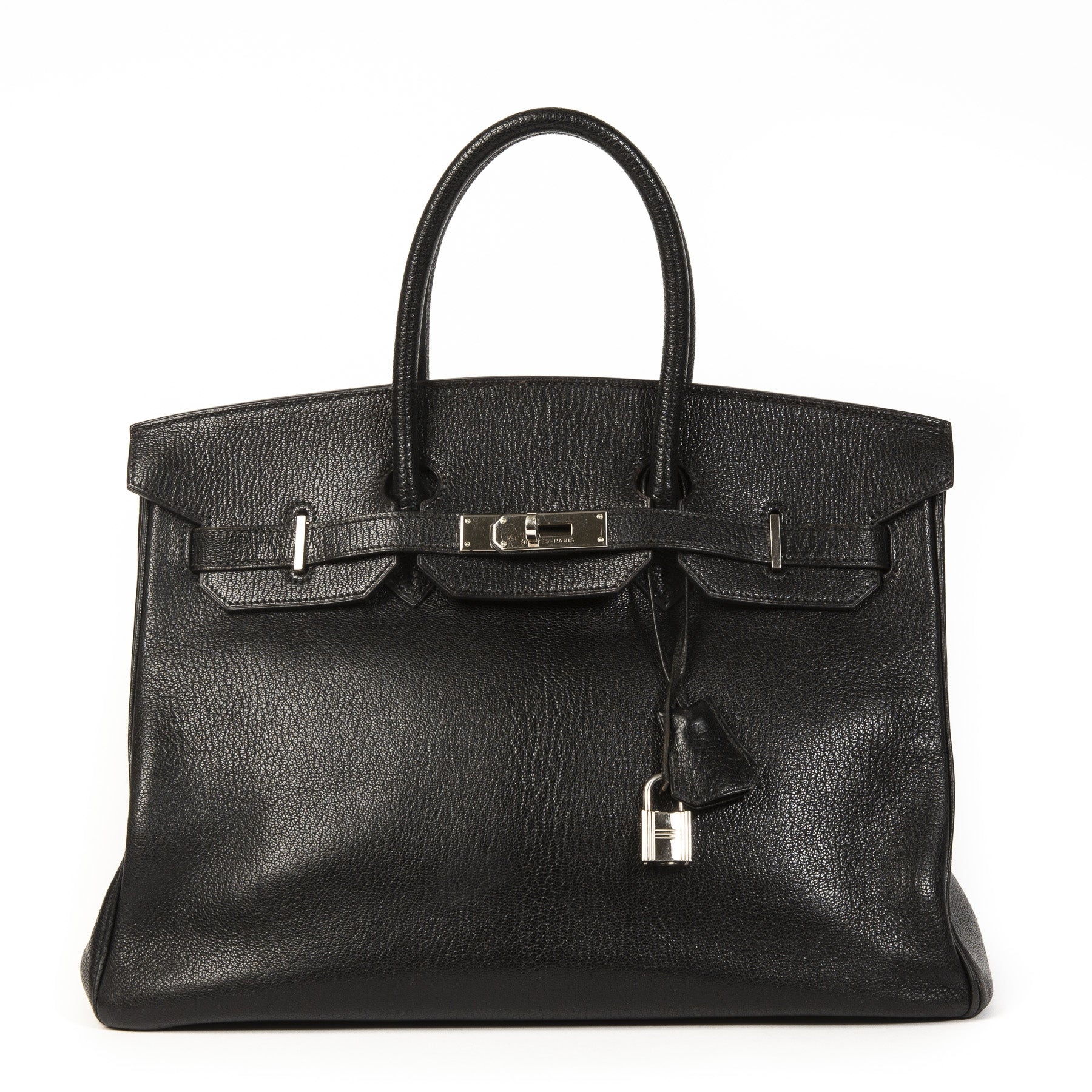 Buy 100% authentic Hermès Birkin 35 Black Chèvre Mysore PHW