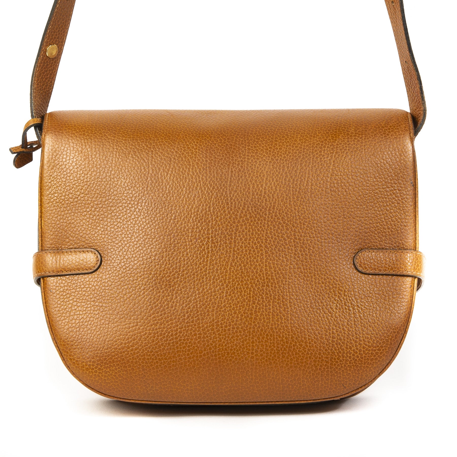 Delvaux Cognac Saddle Flap Bag