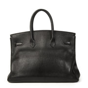 Are you looking for an authentic Hermès Birkin 35 Black Chèvre Mysore PHW without the waiting list? Buy now at Labellov