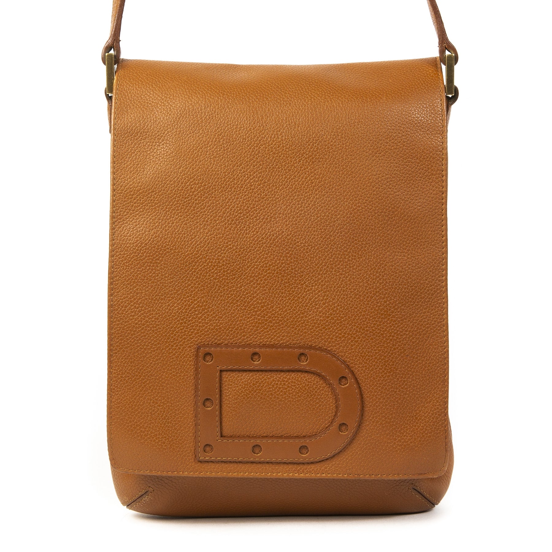 Delvaux Le Louise Baudrier Cognac Shoulder Bag