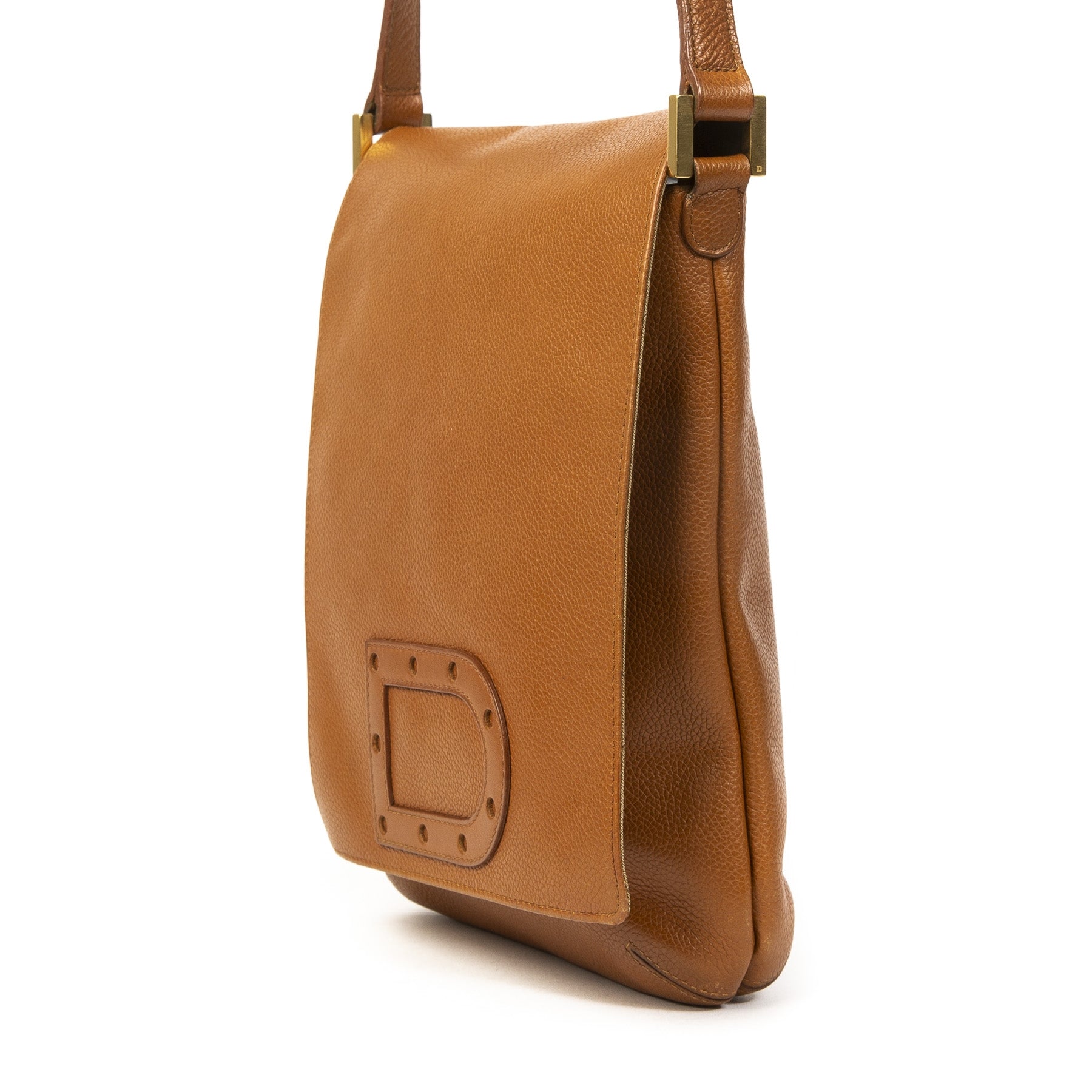 Delvaux Le Louise Baudrier Cognac Shoulder Bag