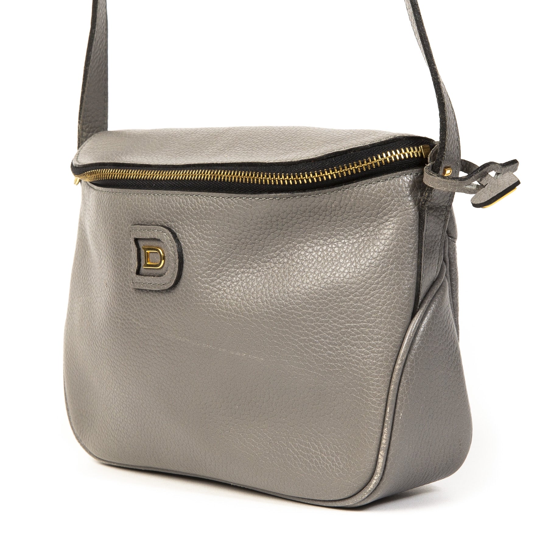 Delvaux Macao Grey Leather Crossbody Bag